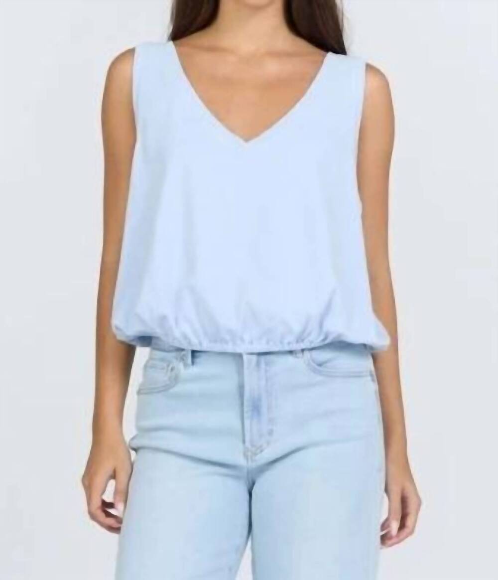 NEW DEAR JOHN DENIM alexi v-neck top in skyway